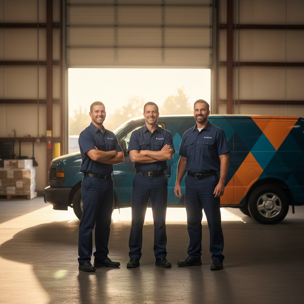 The AeroFusion team in front of a service van in Markham, Ontario
